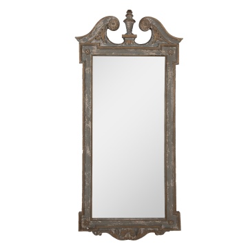 Oglinda de perete, verde, din lemn, aspect vintage, 65x3x145 cm