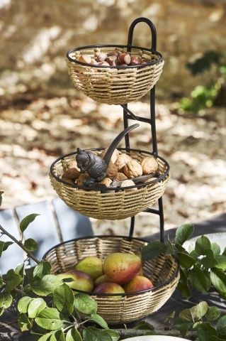 Organizator rustic din metal, cu 3 coșuri din sfoara naturală, Le Potager - Img 4