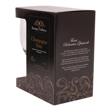 Pahar de șampanie din sticlă, transparent, formă flute, cu model în spirală gravat, 180 ml, 24 x 5 cm, „Joséphine” - Img 5