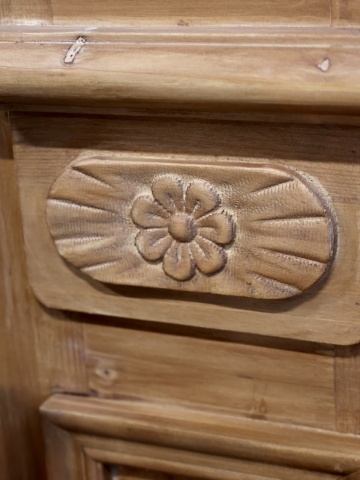 Panou decorativ din lemn sculptat, cu insertii metalice, H167,5/L30,5/W5 cm - Img 5