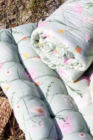 Pilota din bumbac, cu motive florale, 180x130cm, Aix - Img 3