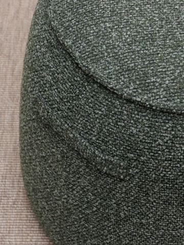 Puf rotund din stofă, verde, cu două mânere laterale, 50 x Ø 48 cm, „Mona” - Img 4