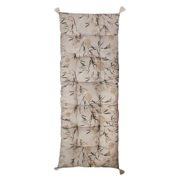 Saltea taupe, din bumbac, cu imprimeu floral, 180x70cm, Aix