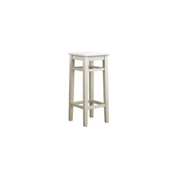 Scaun de bar alb French Country din lemn de pin, cu șezut pătrat și suport pentru picioare, 79 x 35 x 35 cm, „Oslo” - Img 2