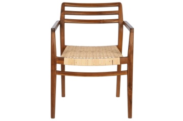 Scaun dining din lemn de tec si rattan, " Excentriq " - Img 5