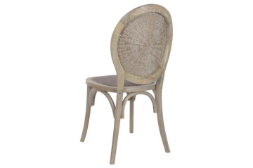 Scaun dining din lemn de ulm cu spătar și șezut împletit din rattan, 44×42×95 cm, „Medallion" - Img 6
