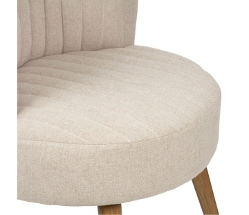Scaun dining, gri, din lemn de cauciuc si textil, Demeure - Img 4