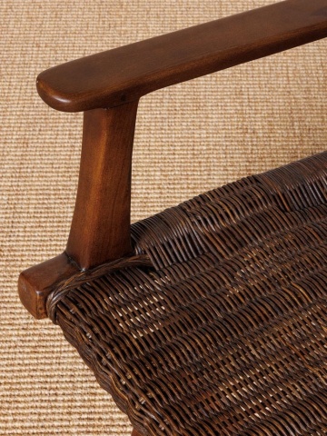 Scaun dining, maro, din rattan si lemn de tec, Otis - Img 3