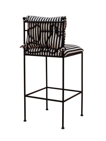 Scaun inalt din metal si bumbac , cu design abstract , "Palm Springs"
