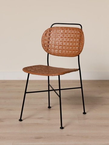 Scaun terracotta din metal si rattan, "Auro" - Img 2