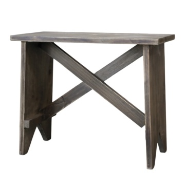Scaunel maro din rachita, cu aspect vintage, Old French