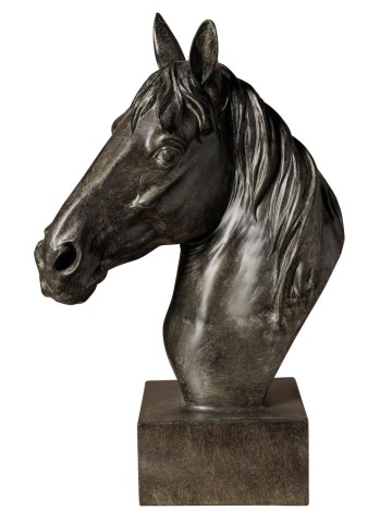 Sculptură cap de cal din rășină pe suport, H40 cm, " Horse "