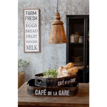 Semn decorativ de perete din lemn si metal "Farm Fresh", H81.5 cm - Img 4