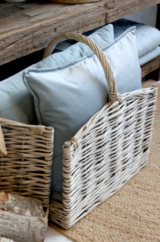 Set 2 cosuri impetite manual din rachita cu manere, "French Country" - Img 5
