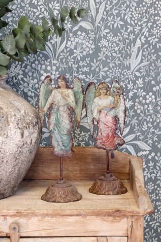 Set 2 decorațiuni vintage din metal, H30 cm, „Vintage Angels” - Img 3