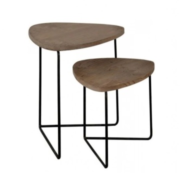 Set 2 masute de cafea, din lemn de pin, L49 cm, Fratelli