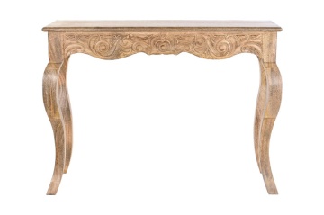 Set 3 console natur din lemn de mango, sculptate manual, "Craft" - Img 2