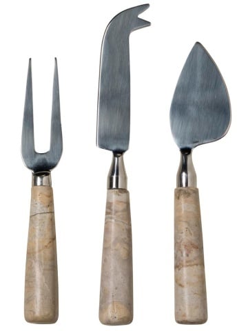 Set 3 ustensile pentru brânzeturi din inox și marmură, 16,5 cm , "Sand"