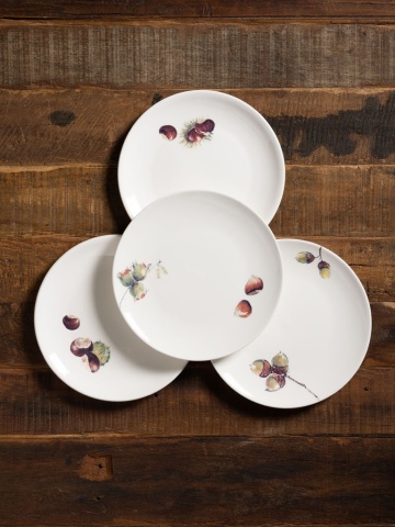 Set 4 farfurii desert fructe de toamna D20.5 cm - Img 2