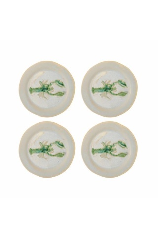 Set 4 farfurii din ceramică, Ø21cm, design Mediteraneean, "Hadden"