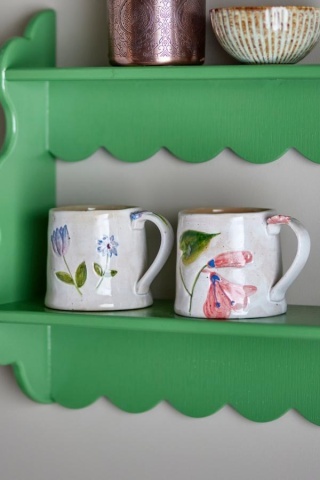 Set de 2 cani din ceramică lucrate manual, multicolor, Ø10cm, "Camilla" - Img 2