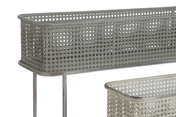 Set suporturi ghivece alb antichizat din metal, 100×22×70 cm și 80×20×53 cm, „White" - Img 3
