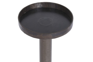 Sfeșnic de podea din lemn reciclat și metal, 26 x 26 x 100 cm, butuc de roată de car, glob din sticlă, „Candle Holder Wheel Hub" - Img 5
