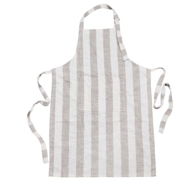 Șorț de bucătărie din bumbac organic bej, „Ida Stripe”