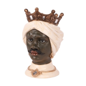 Statuetă decorativă din polirășină, crem, siluetă maură, 24 x 15 x 15 cm, „Cordoue”