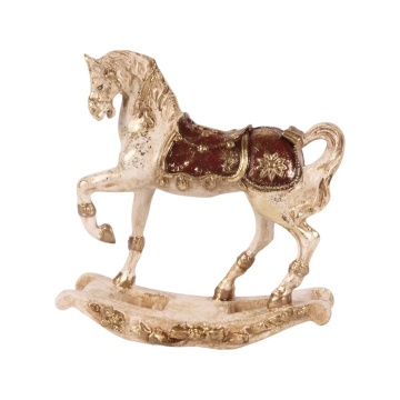 Statuetă decorativă din polirășină, multicolor, cal balansoar, 16,5 x 16 x 6 cm, „Carrousel”