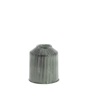 Suport de lumanare, verde, din aluminiu, H7cm, Chamber