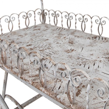 Suport decorativ plante, alb, din metal, aspect vintage - Img 3
