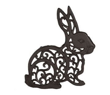 Suport din fontă pentru vase fierbinți „Lapin Basse-Cour”, model iepure, maro, 19,5 x 24,5 cm - Img 2