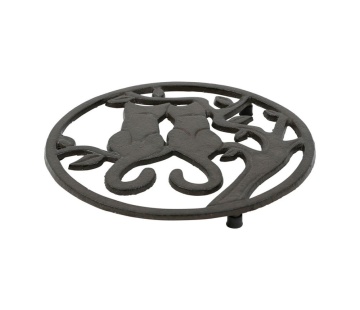 Suport din fontă pentru vase fierbinți „Le Chat”, model cu pisici, maro, Ø21,5 cm - Img 2