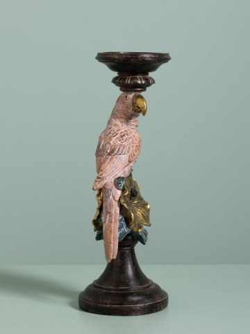 Suport lumanare din polirășină, „Pink Parrot” - Img 4