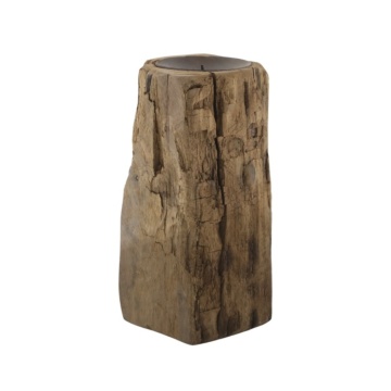 Suport pentru lumanare din lemn reciclat, H22 cm, Grimaud