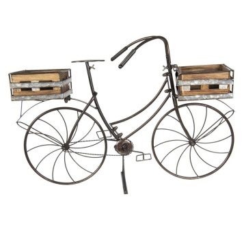 Suport plante bicicleta, maro, din metal, aspect vintage