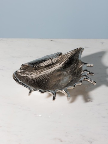 Tava decorativa argintie Shell - Img 2