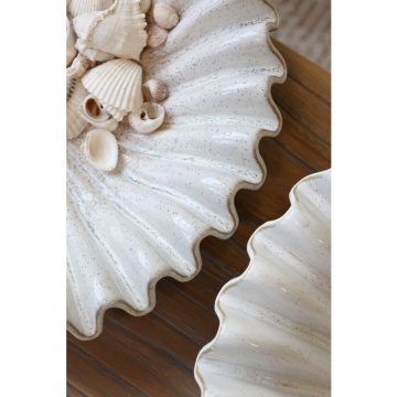 Tavă decorativă din ceramică cu margine striată, Ø44 cm - Img 6