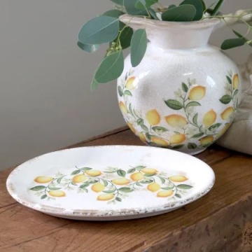 Tavă Limone Blossom cu lămâi și flori - Img 2