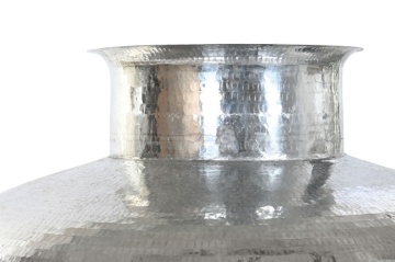 Vază decorativă de mari dimensiuni, stil modern elegant, culoare argintiu, din aluminiu, „Silver” - Img 3