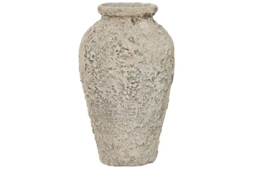 Vază decorativă, stil rustic artizanal, culoare gri, din teracotă, „Terracotta” - Img 2