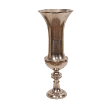 Vază din aluminiu, argintiu, finisaj nichelat, 73 x 28 cm, „Delphine”