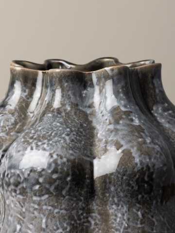 Vaza gri, din ceramica, Pyrite - Img 3