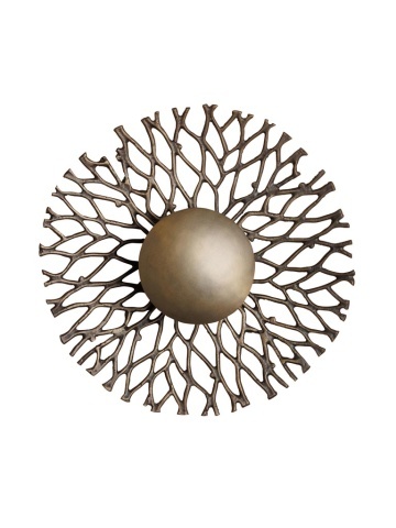 Aplica de perete, aurie, din aluminiu, Cora - Img 1