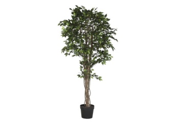Arbore decorativ tip ficus, stil natural interior, culoare verde, din lemn și material decorativ, „Ficus Green” - Img 2