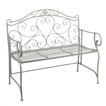 Banca de gradina, din metal, aspect vintage - Img 2