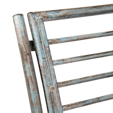 Banca de gradina, gri, din metal, aspect vintage - Img 4