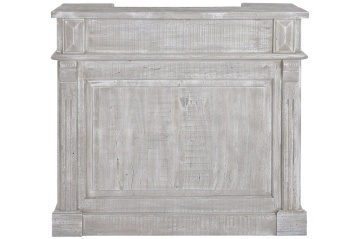 Bar din lemn de mango, natur, cu 2 sertare și 2 rafturi, finisaj natural, 109 x 120 x 50 cm, „Venelles”