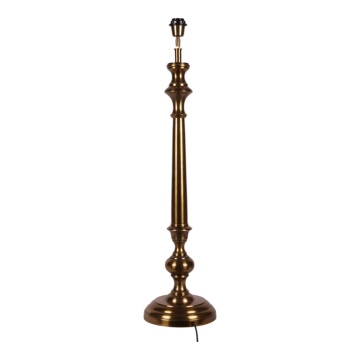 Bază pentru lampă de masă din aluminiu, auriu, cu coloană înaltă canelată și picior rotund, finisaj antichizat, 92 x 22 cm, „Tuileries”